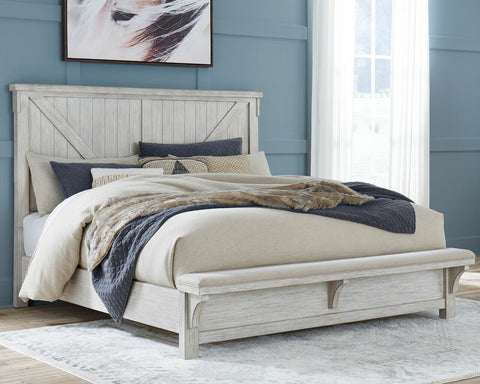 Brashland Linen King Bed with Dresser & Mirror