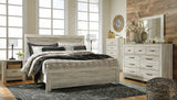 Bellaby Whitewash King Bed with Dresser & Mirror