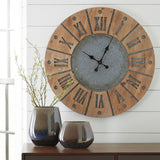 Payson- Antique Gray/Natural Wall Clock - Ashley shop at  Regency Furniture