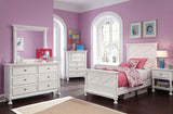 Kaslyn - White Twin Bed w/Dresser, Mirror & Nightstand