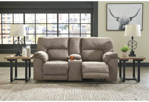 Cavalcade Double Recliner Power Loveseat with Console