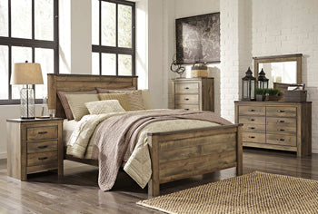 Trinell - Brown King Bed w/ Dresser, Mirror & Nightstand