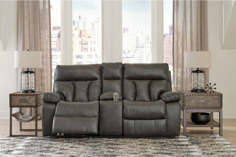 Willamen - Reclining Loveseat with console - Quarry
